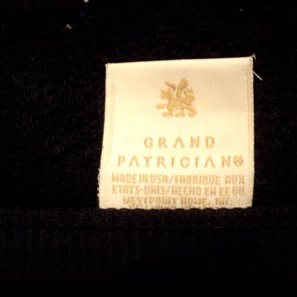 Set of 3 Bath Hand Towels 2 Black, 1 Burgundy Vintage Westpoint Grand Patrician - Picture 3 of 4